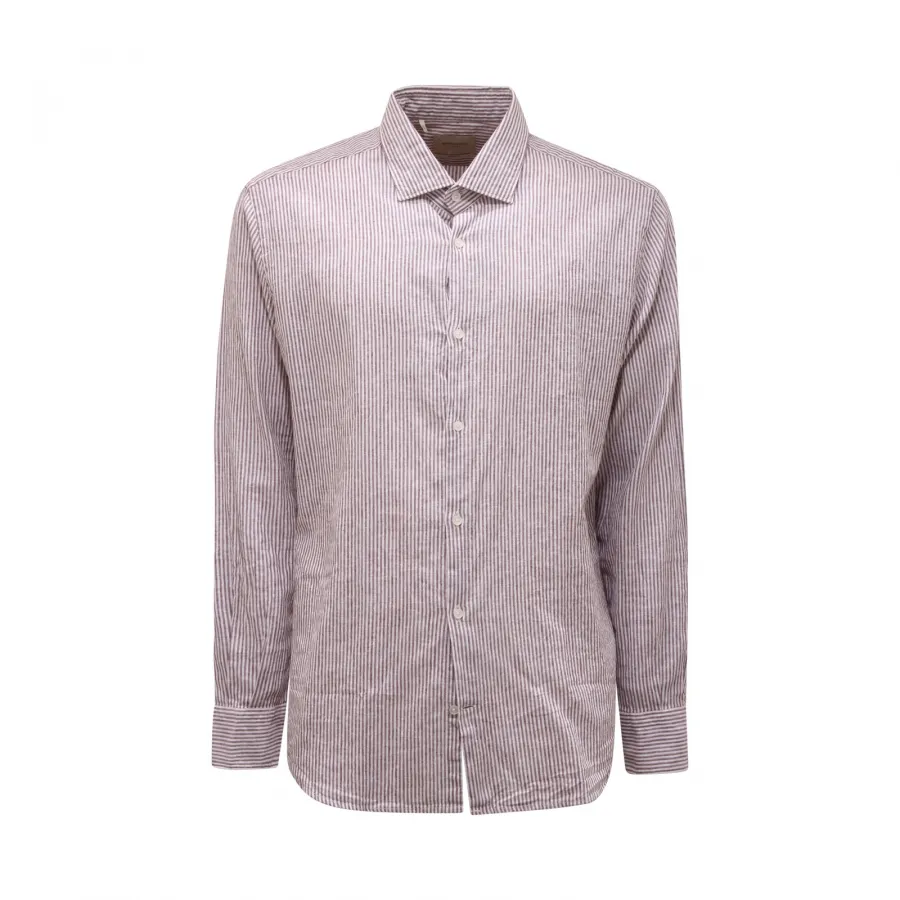 1459AT camicia uomo BROOKSFIELD SLIM man linen/cotton shirt