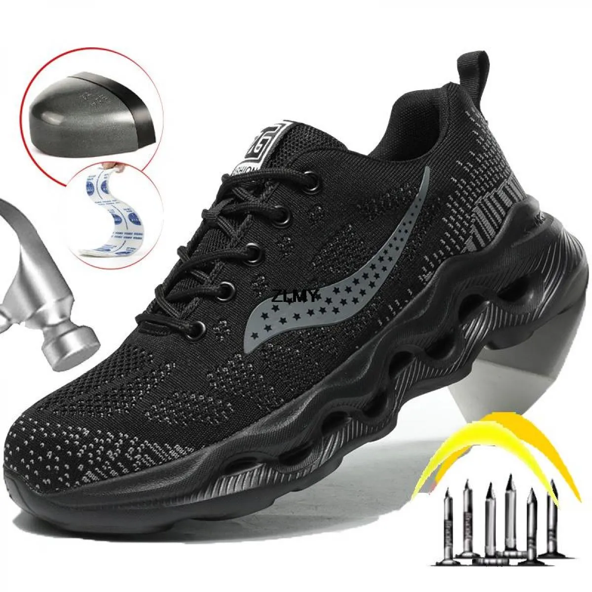 2023 nuove scarpe antinfortunistiche da uomo sneaker con punta in acciaio a prova di puntura per uomo stivali di sicurezza da la