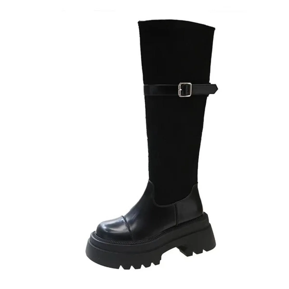 2024 Scarpe da donna di vendita calde invernali sopra il ginocchio stivali moderni punta tonda per adulti tacchi alti impiombati
