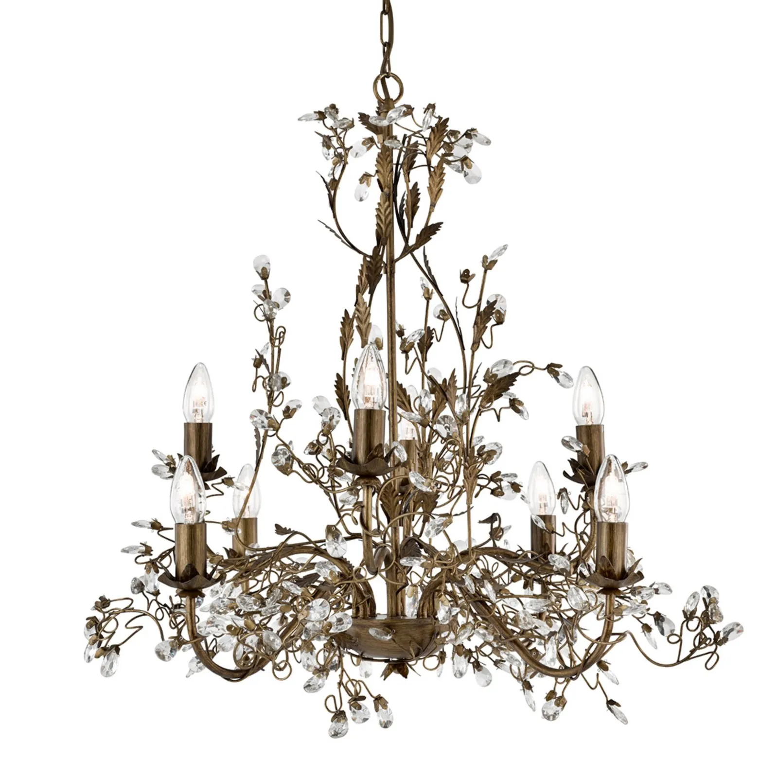 8 luci lampadario Almandite in stile fiorentino