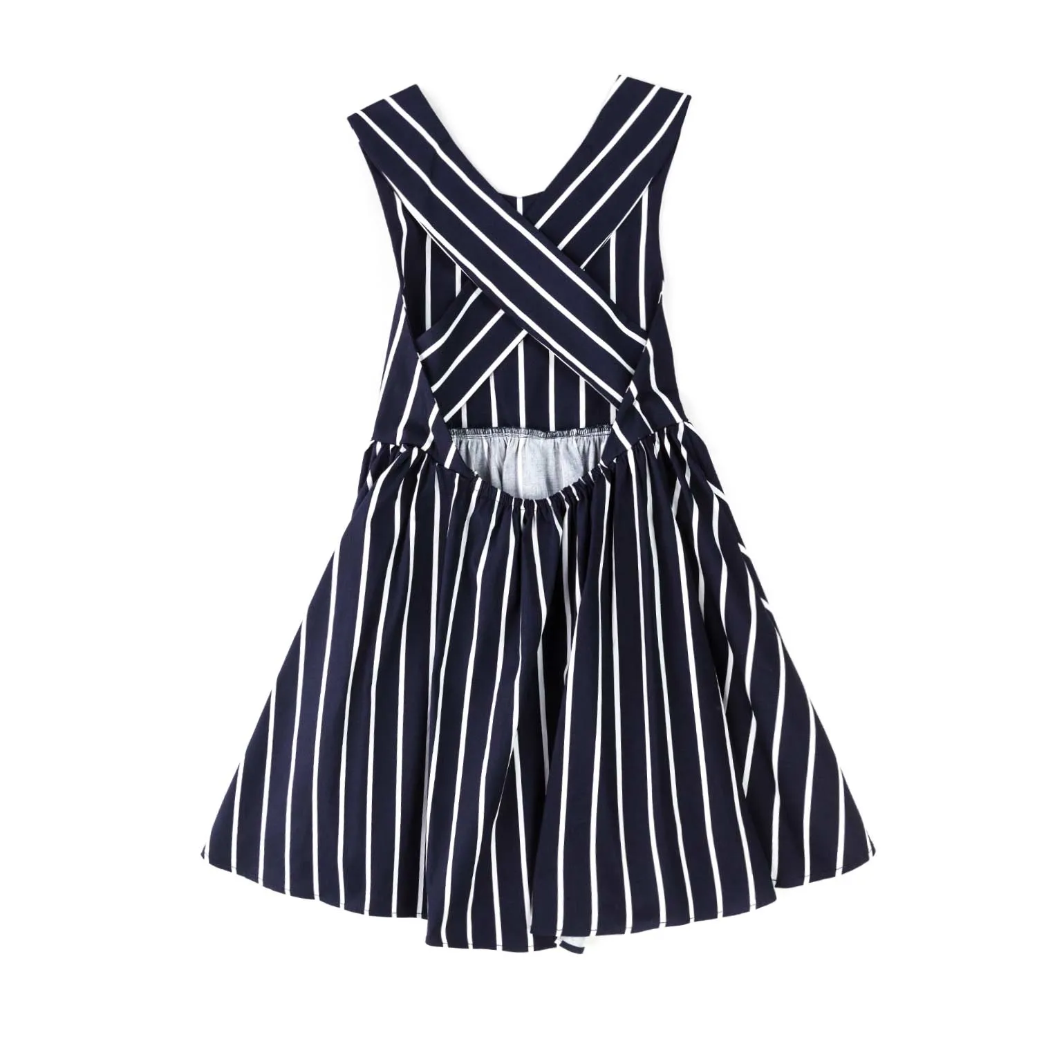 Abito Blu A Righe Per Bambina