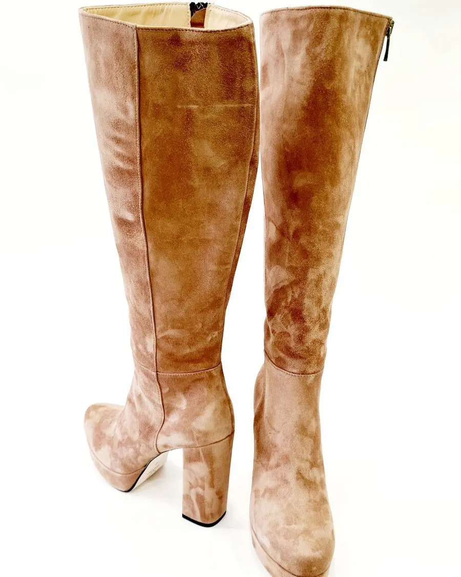 ANDREA PINTO STIVALE TACCO ALTO 11 CM.PLATEAU 3 CM. CAMOSCIO TORTORA RIF.69