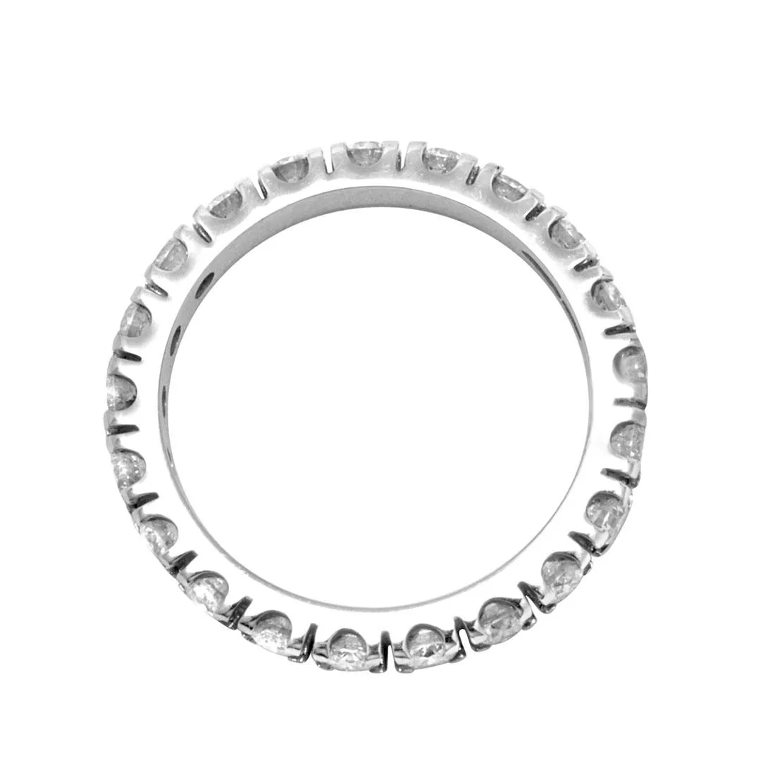 Anello eternity in oro bianco e diamanti ct 1.05, mis 12