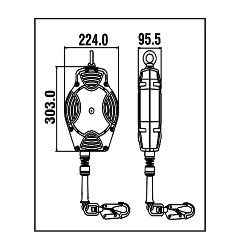 ANTICADUTA RETRATTILE MT. 15 FA2040215 HELIXON FINO A KG. 140 KRATOS
