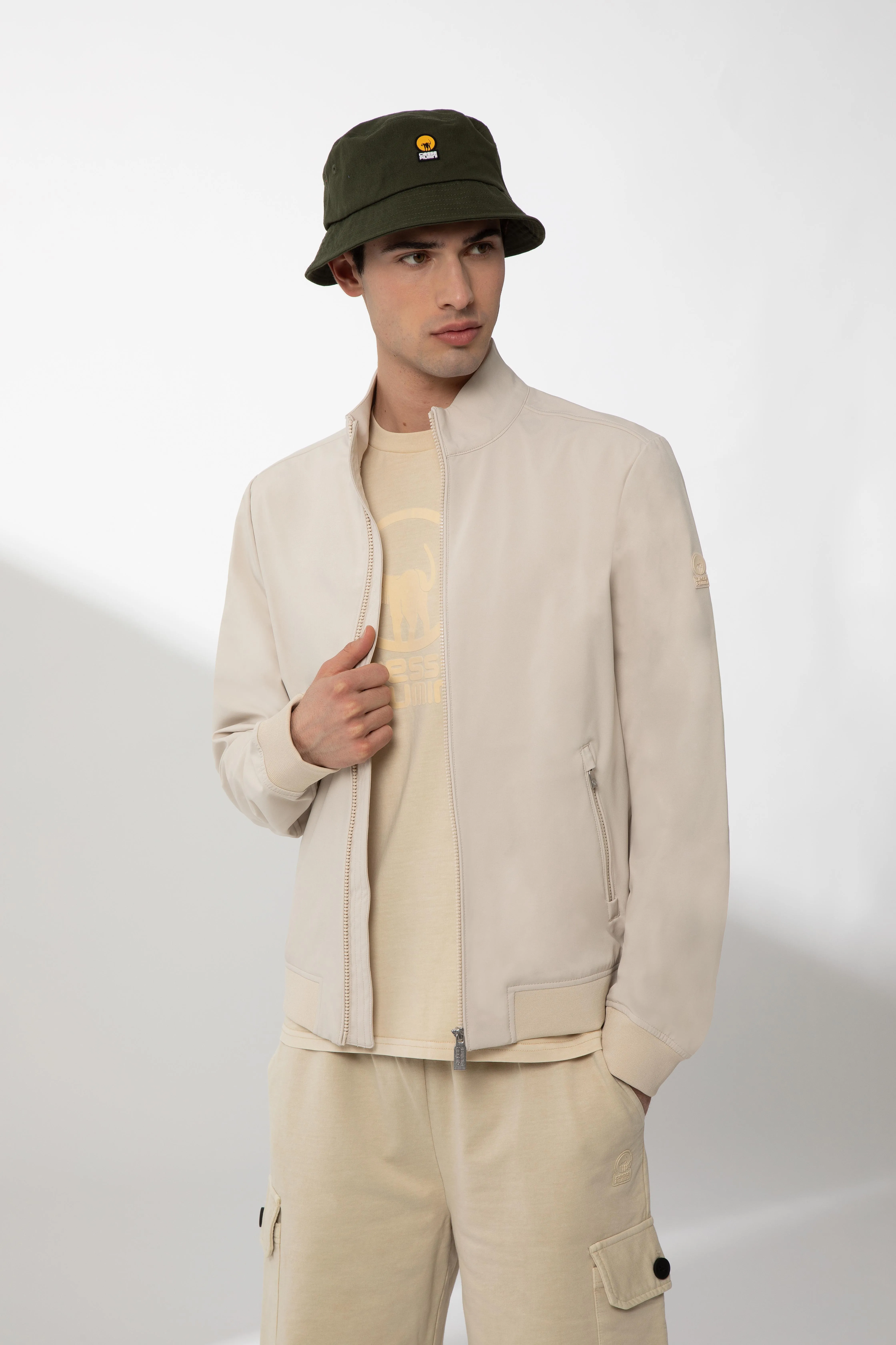 ASHJO – Bomber beige in softshell