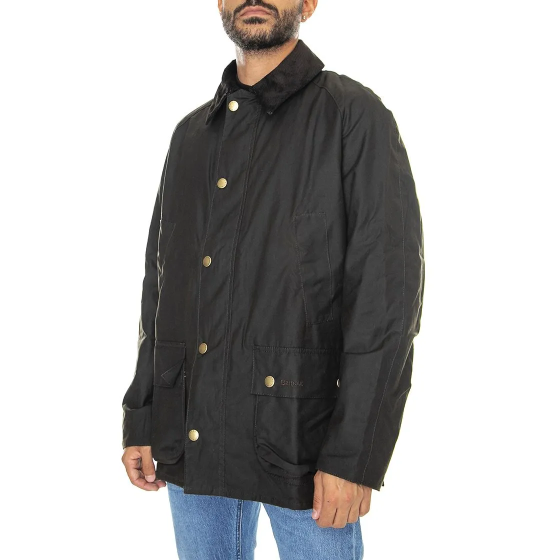 Barbour Ashby Wax Jacket Olive - Giacca Invernale Uomo Marrone    