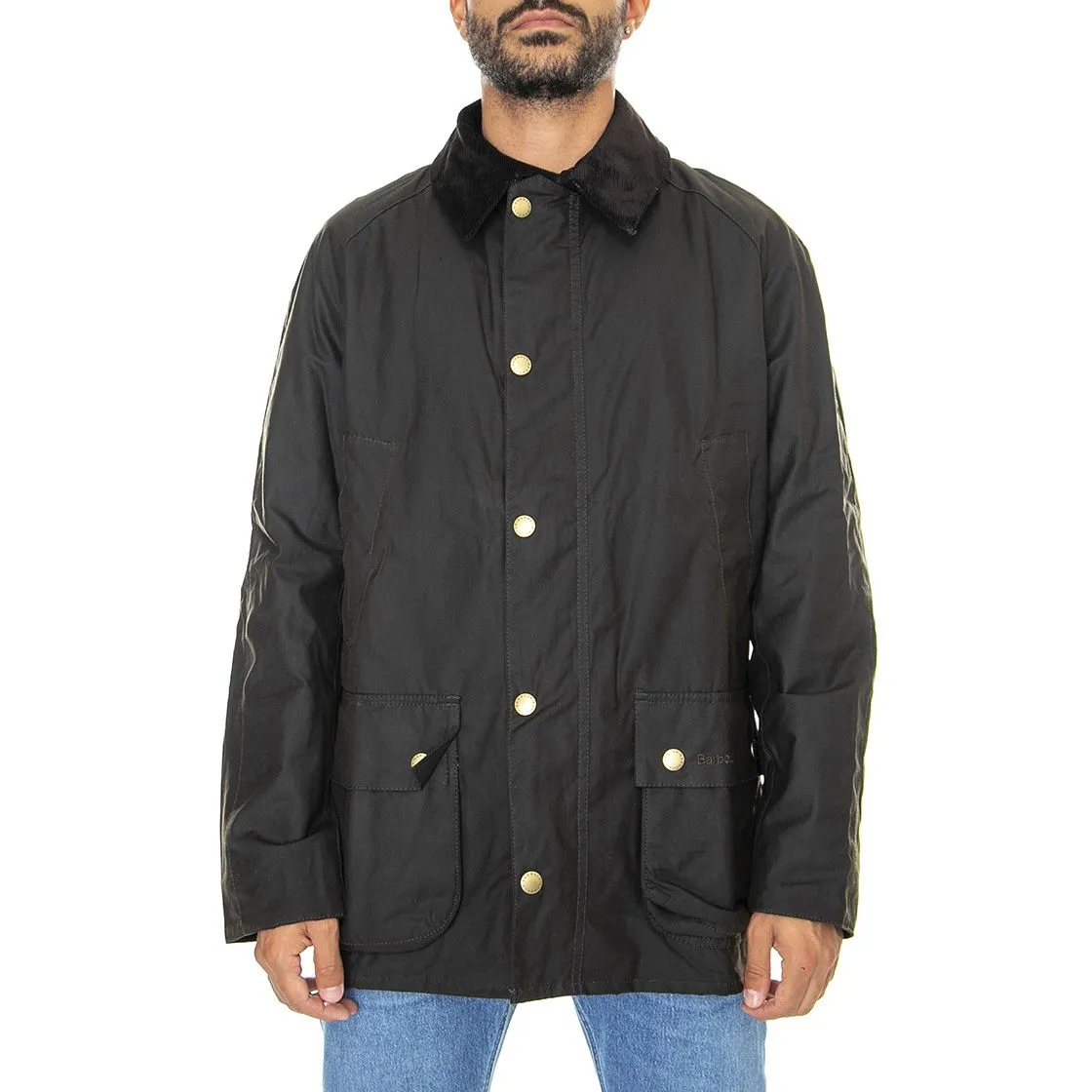 Barbour Ashby Wax Jacket Olive - Giacca Invernale Uomo Marrone    
