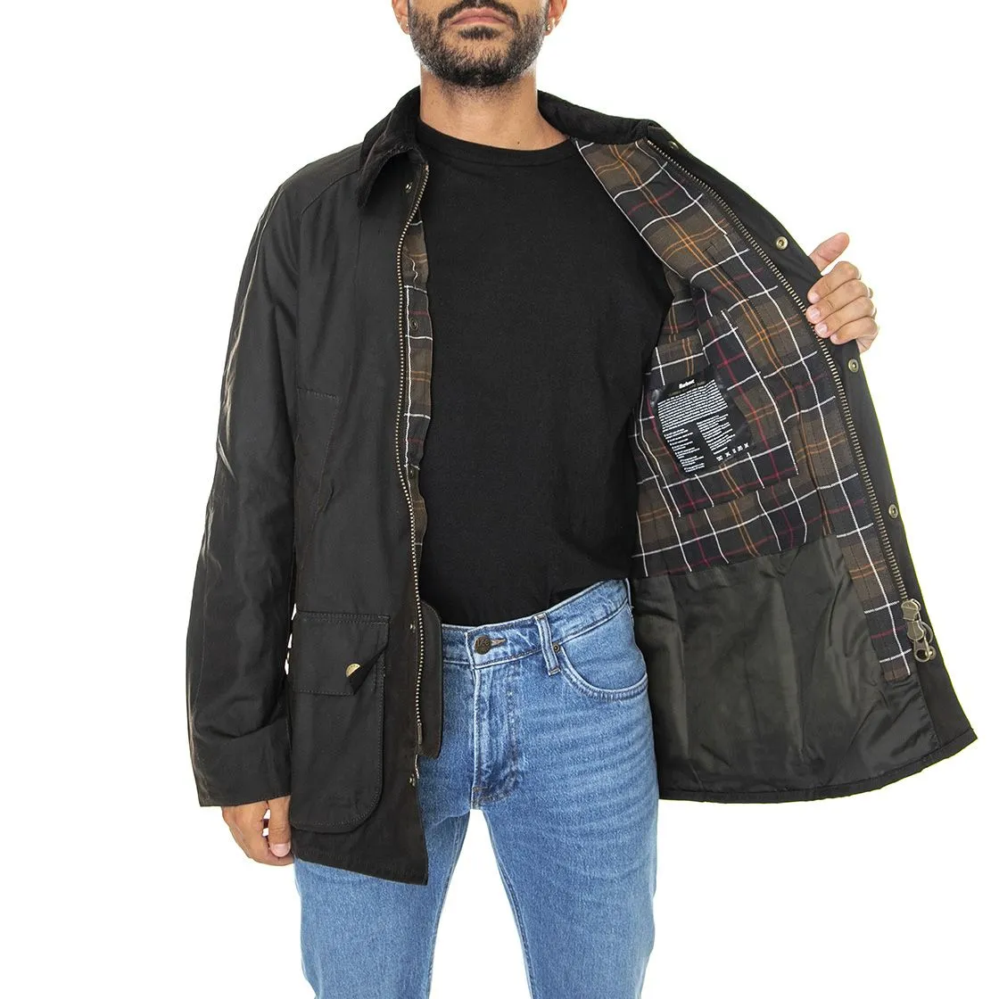 Barbour Ashby Wax Jacket Olive - Giacca Invernale Uomo Marrone    