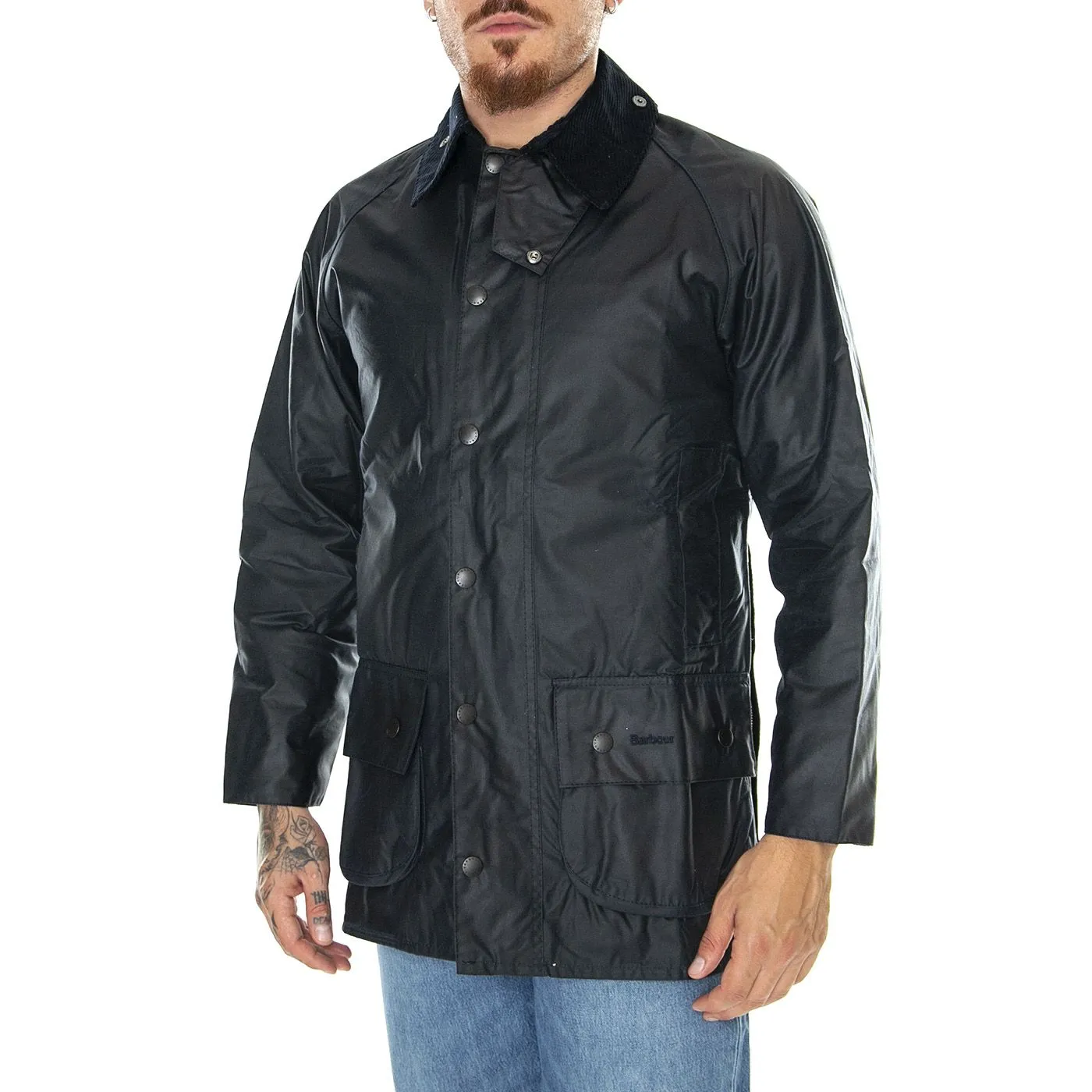 Barbour M's Beaufort Wax Jacket Navy - Giacca Invernale Uomo Blu    