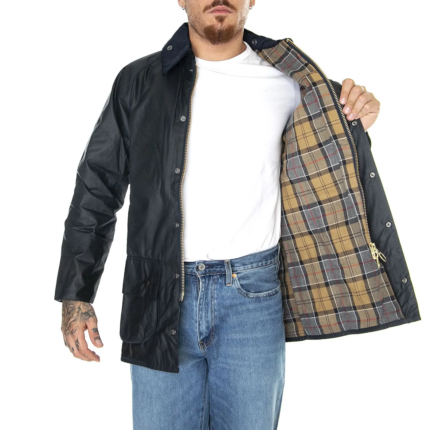 Barbour M's Beaufort Wax Jacket Navy - Giacca Invernale Uomo Blu    