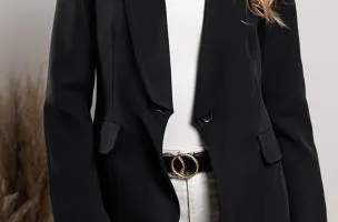 Blazer lungo classico Zefira, nero