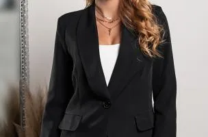 Blazer lungo classico Zefira, nero