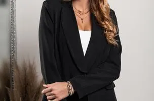 Blazer lungo classico Zefira, nero