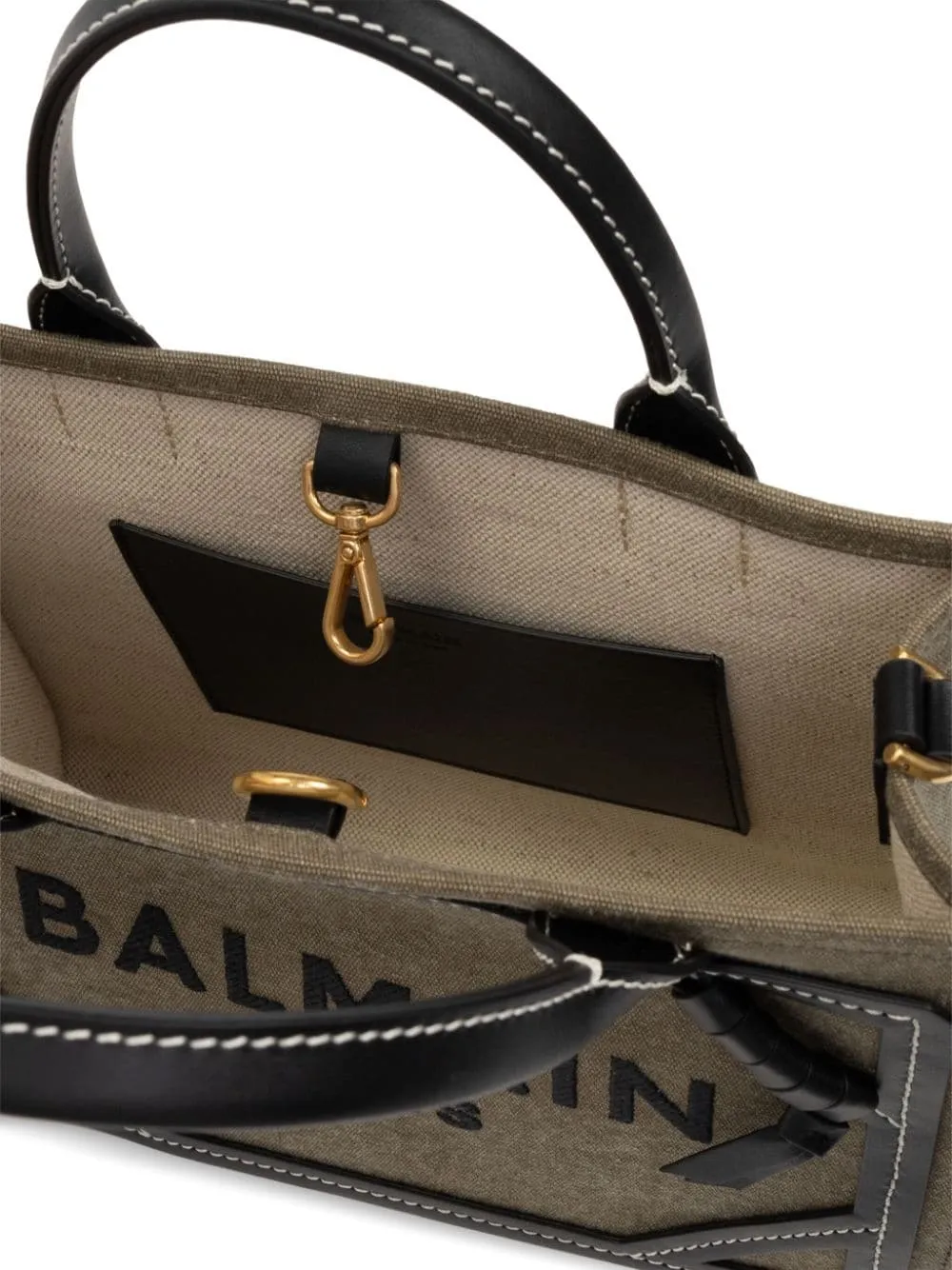 Borsa tote B-army piccola con logo ricamato frontale