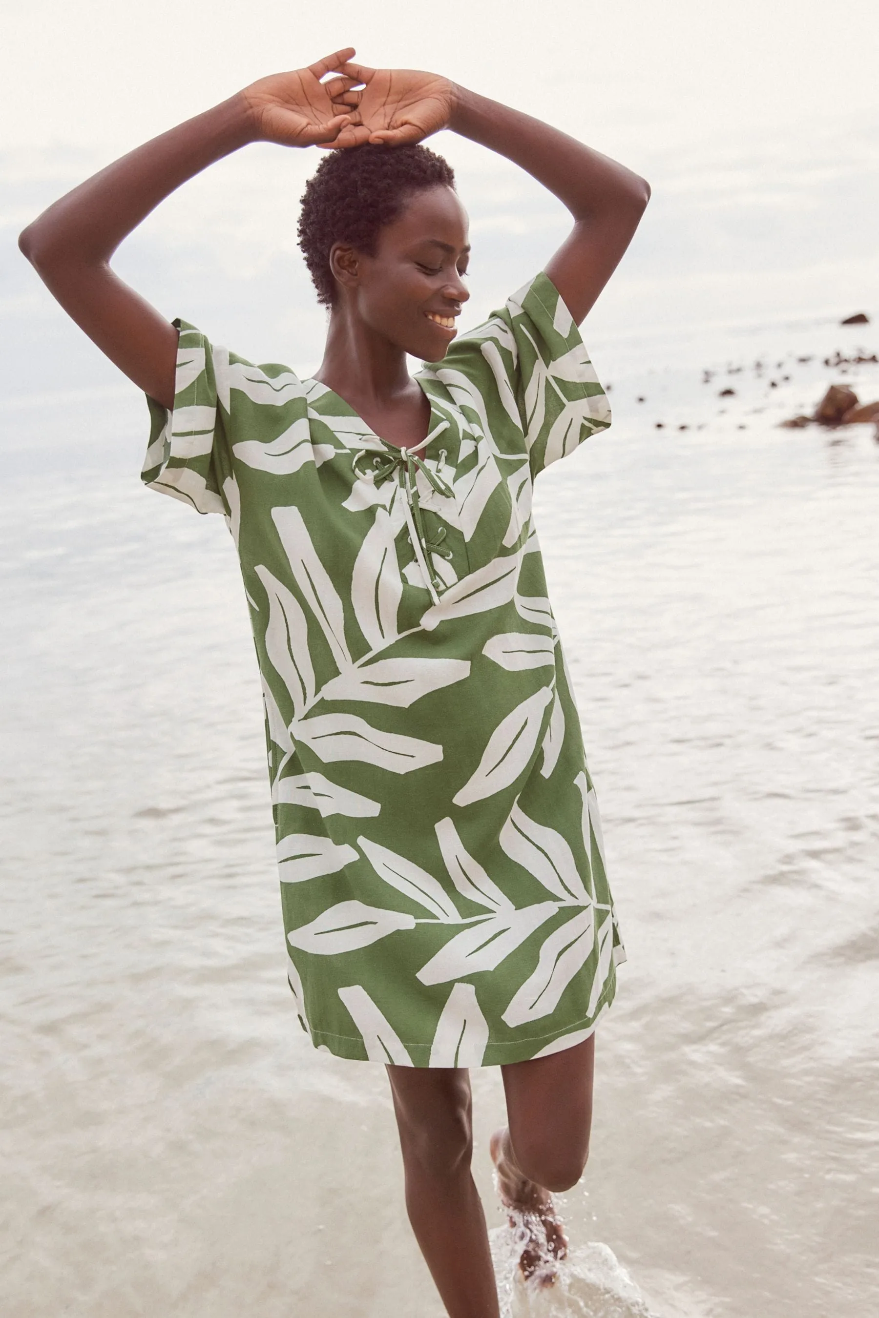 Caftano oversize copricostume in lino