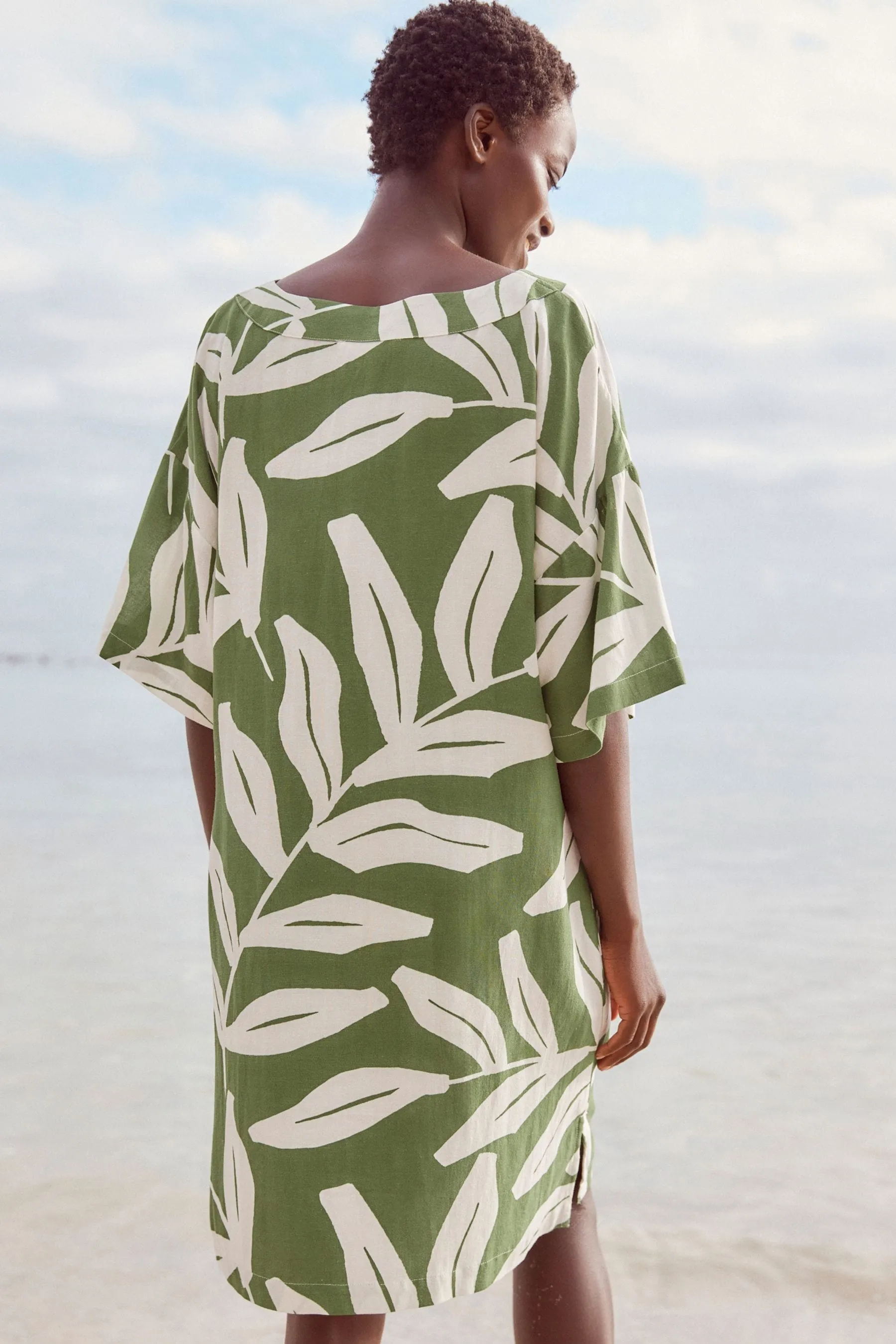 Caftano oversize copricostume in lino