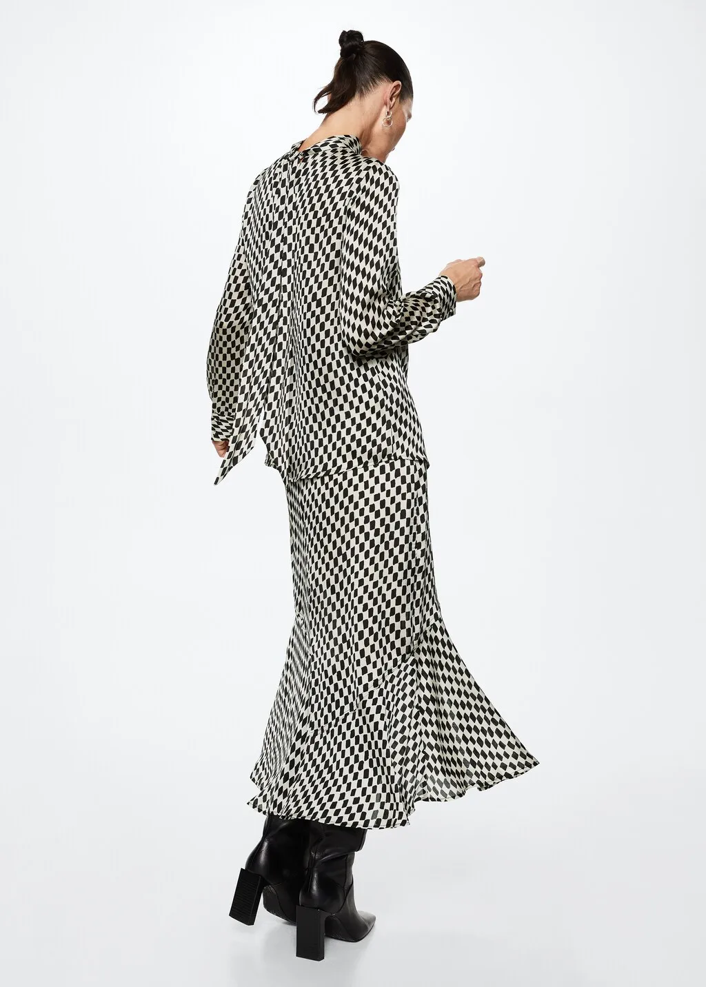 Camicia a quadri con fiocco