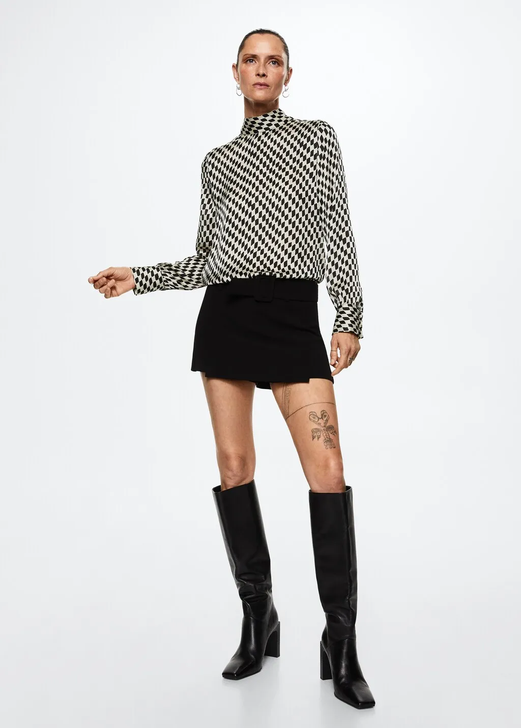 Camicia a quadri con fiocco