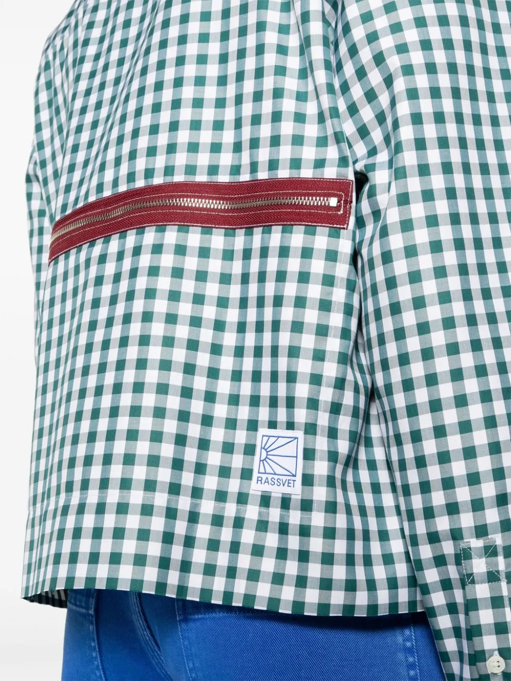 Camicia a quadri in bianco , blu e rosso - uomo