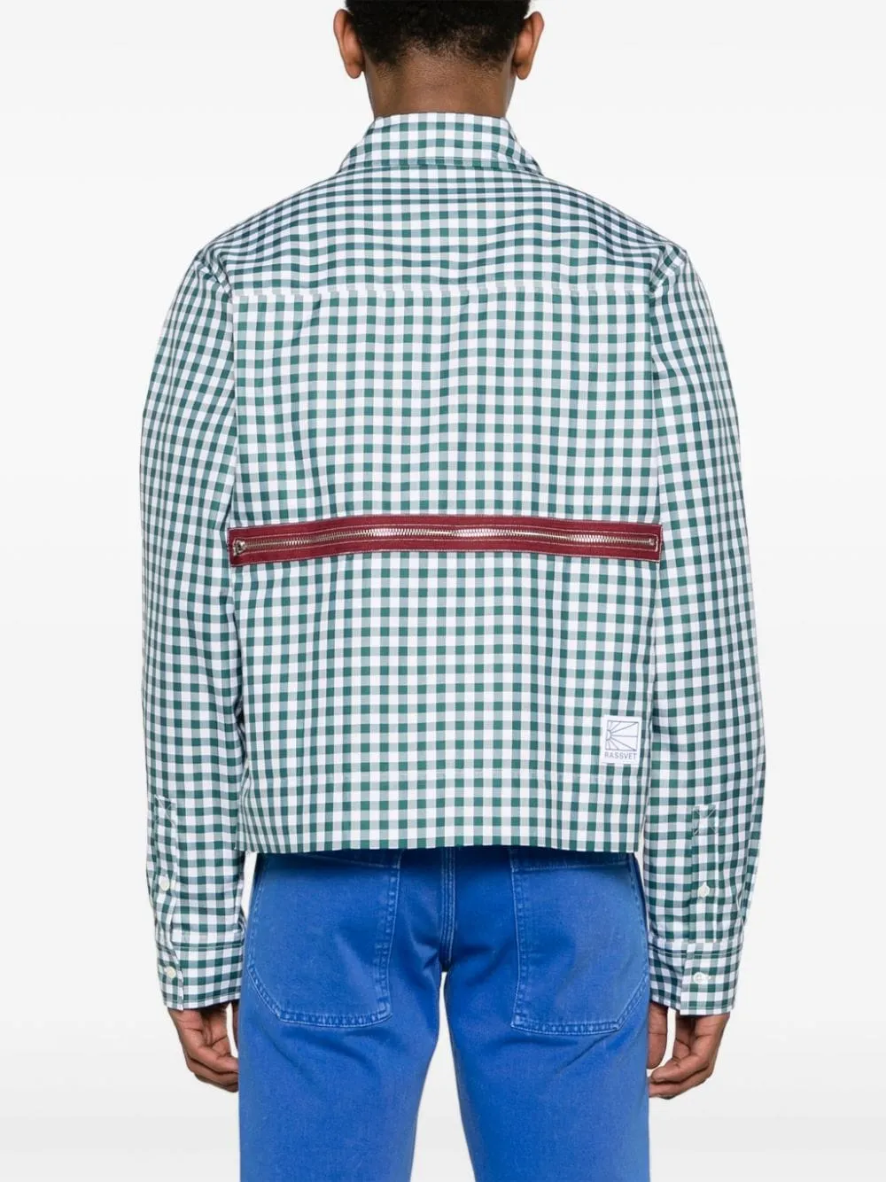 Camicia a quadri in bianco , blu e rosso - uomo