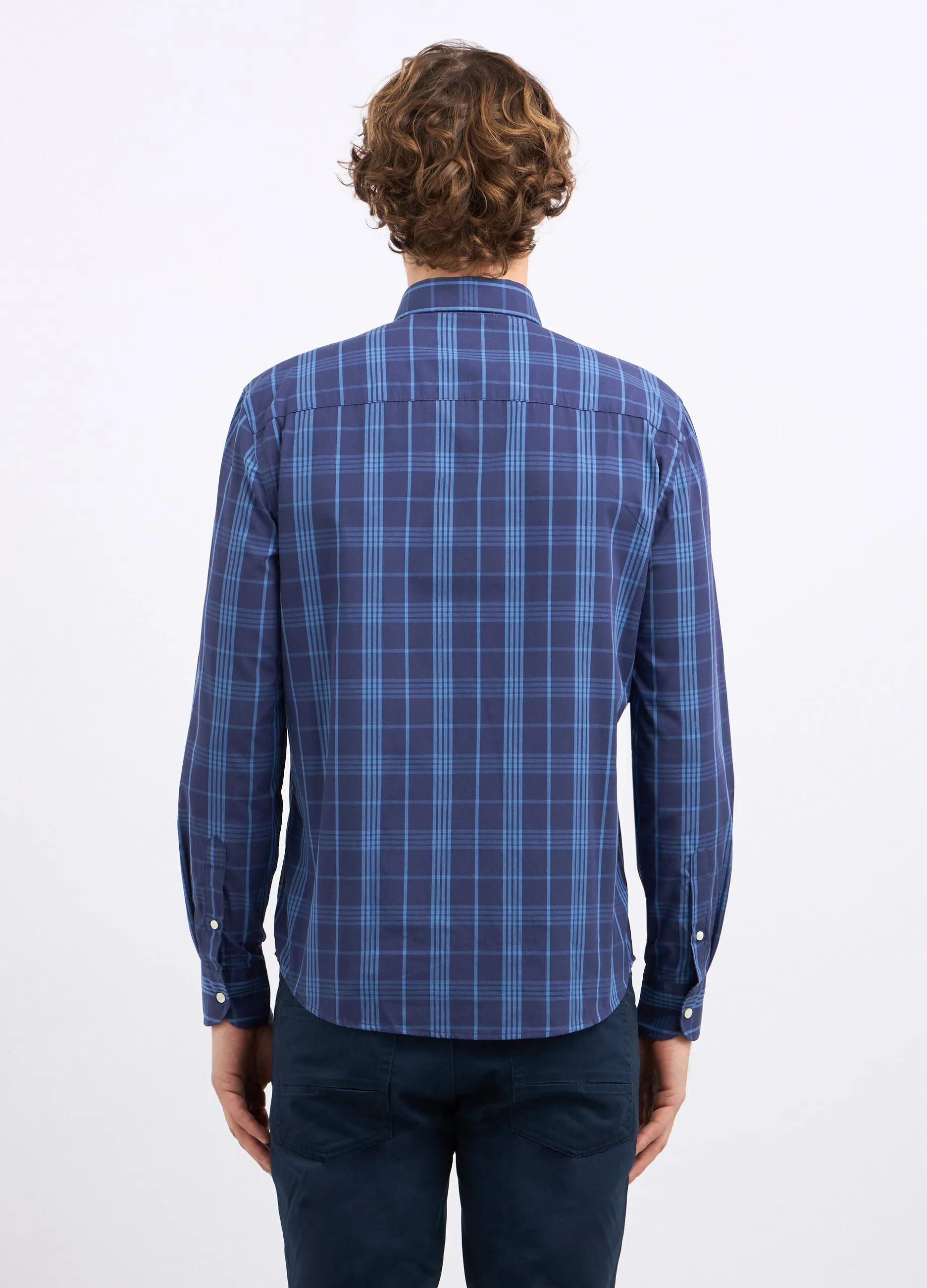 Camicia a quadri in misto cotone uomo