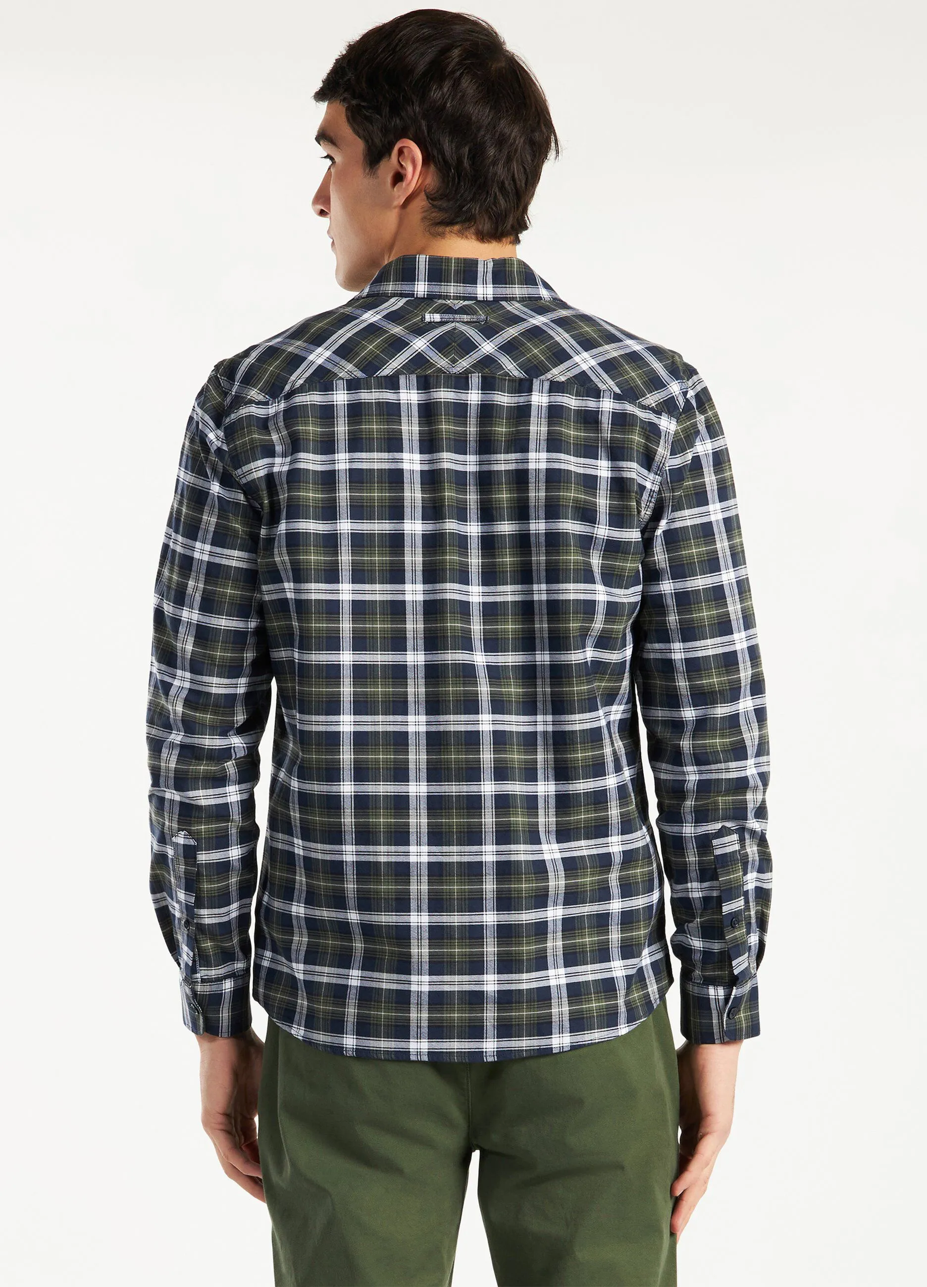 Camicia a quadri in puro cotone uomo