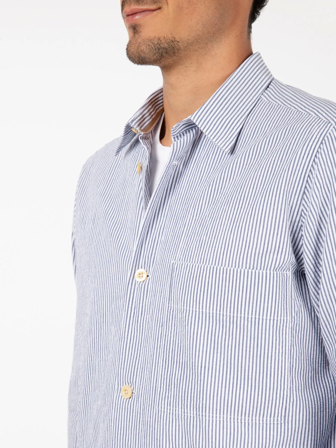 Camicia a righe azzurro / bianco