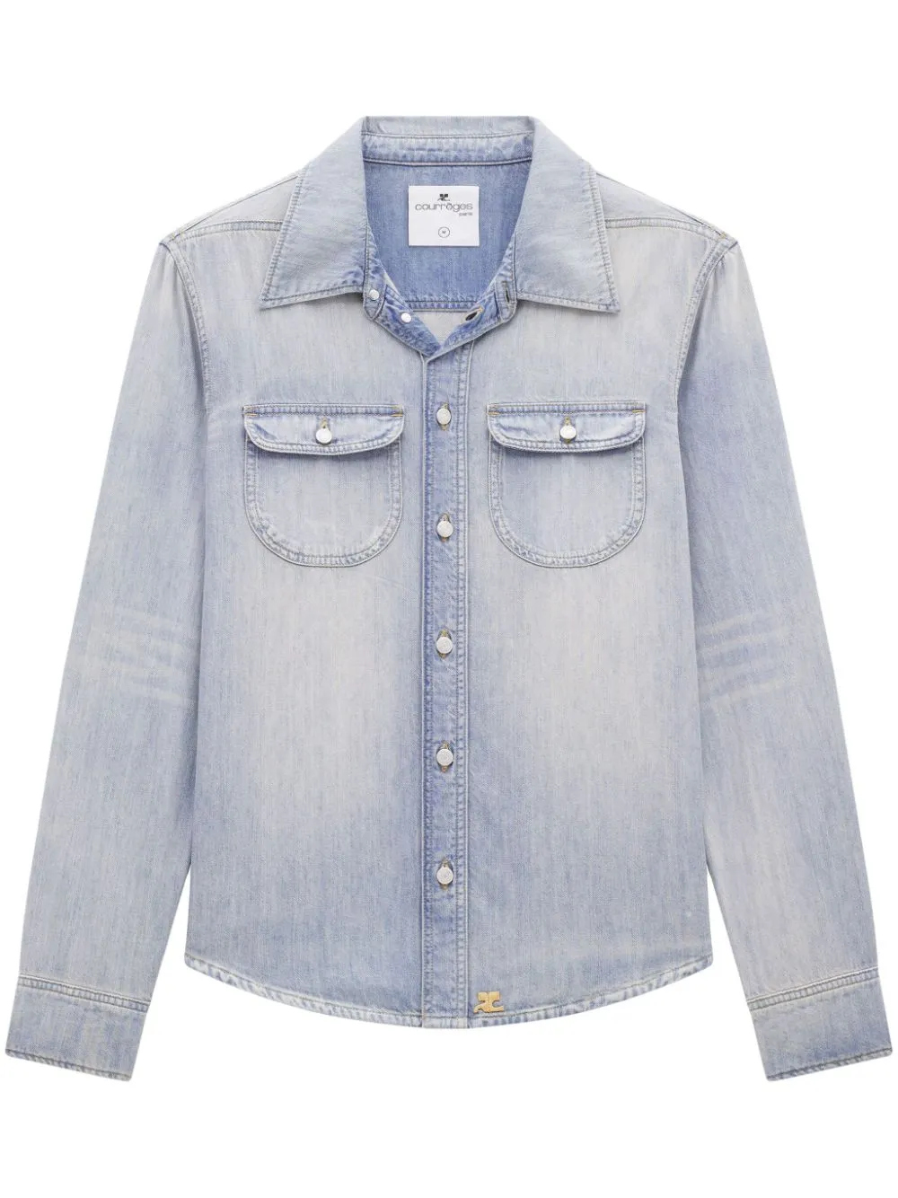 Camicia denim western in blu - uomo