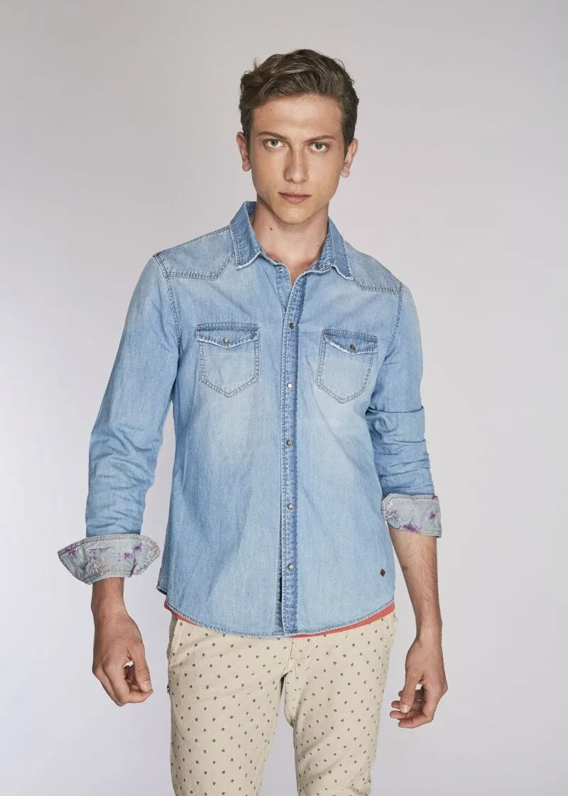 Camicia in denim stile Western