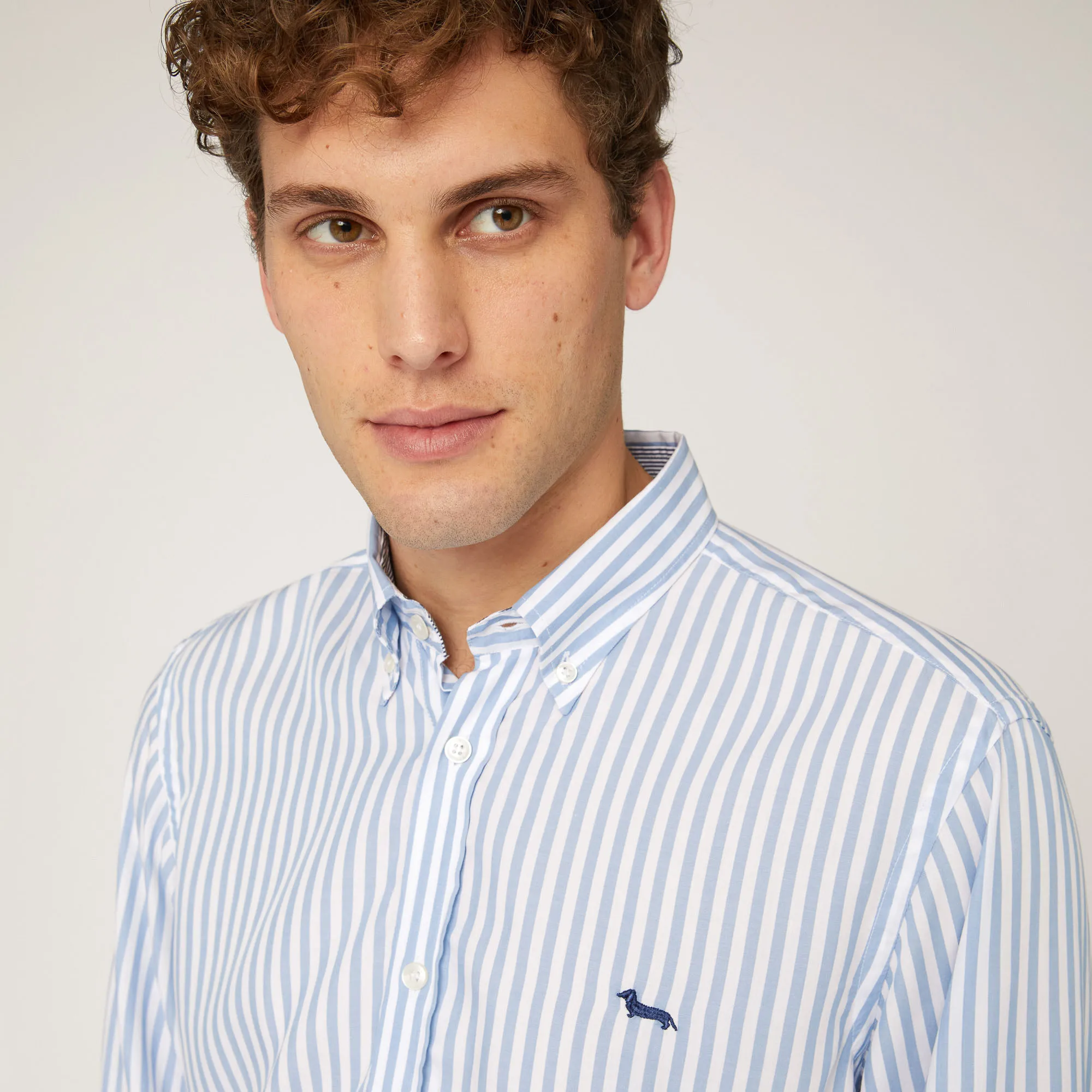 Camicia In Tencel A Righe