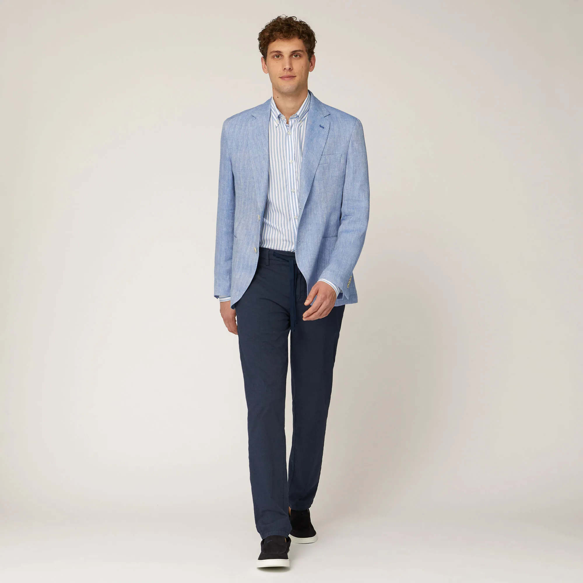 Camicia In Tencel A Righe