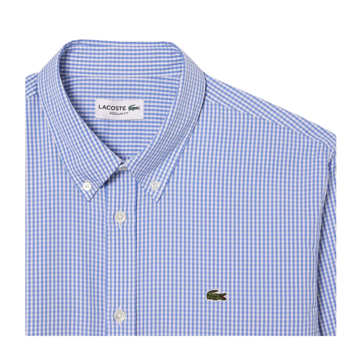 Camicia Lacoste a Quadri  Celeste