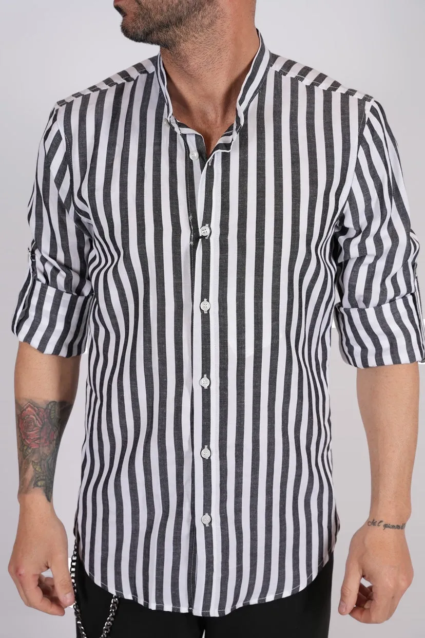 CAMICIA RIGHE BLACK
