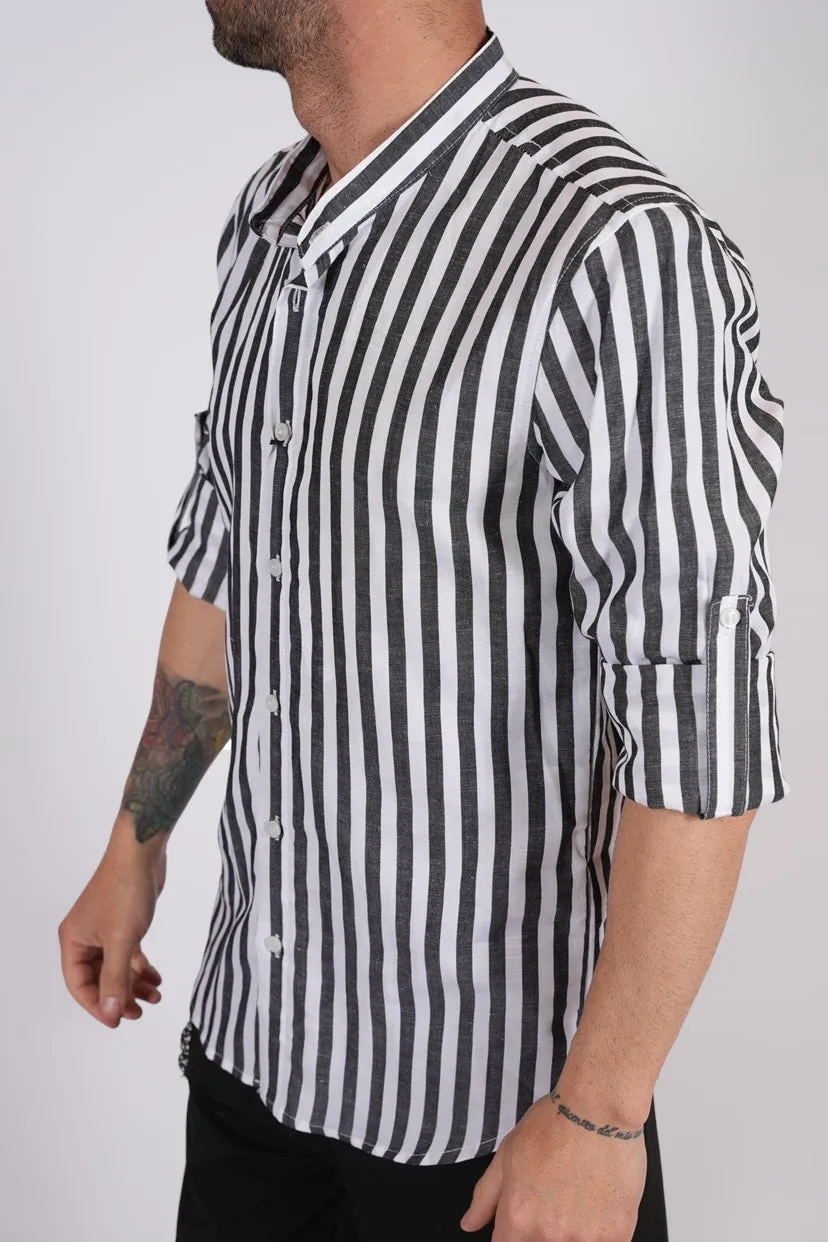 CAMICIA RIGHE BLACK