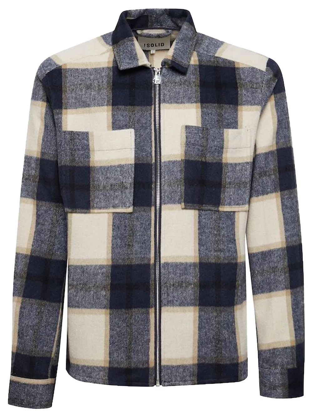 Camicia Uomo Blu a quadri con zip