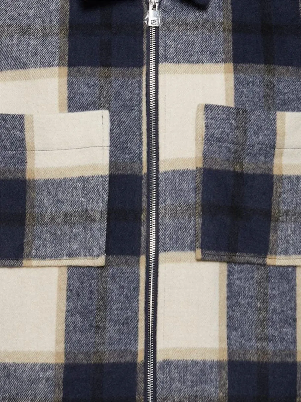 Camicia Uomo Blu a quadri con zip