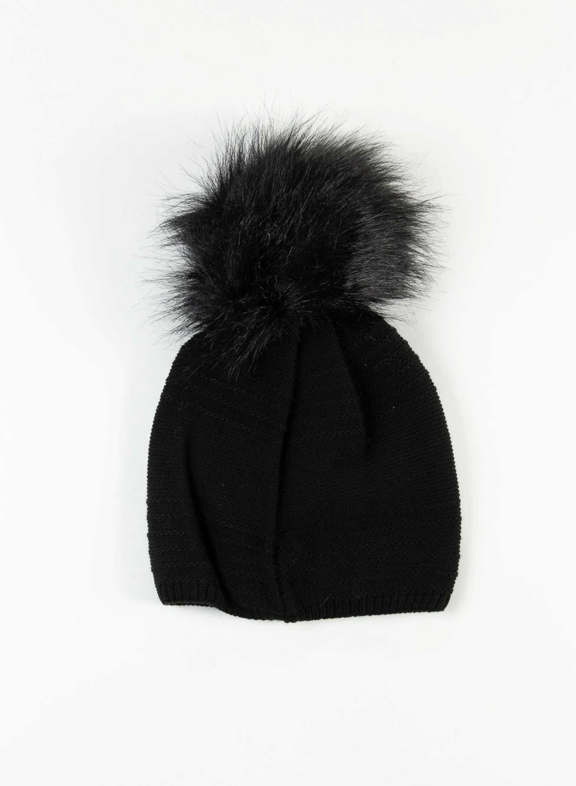 cappello rasato pon pon maglia
