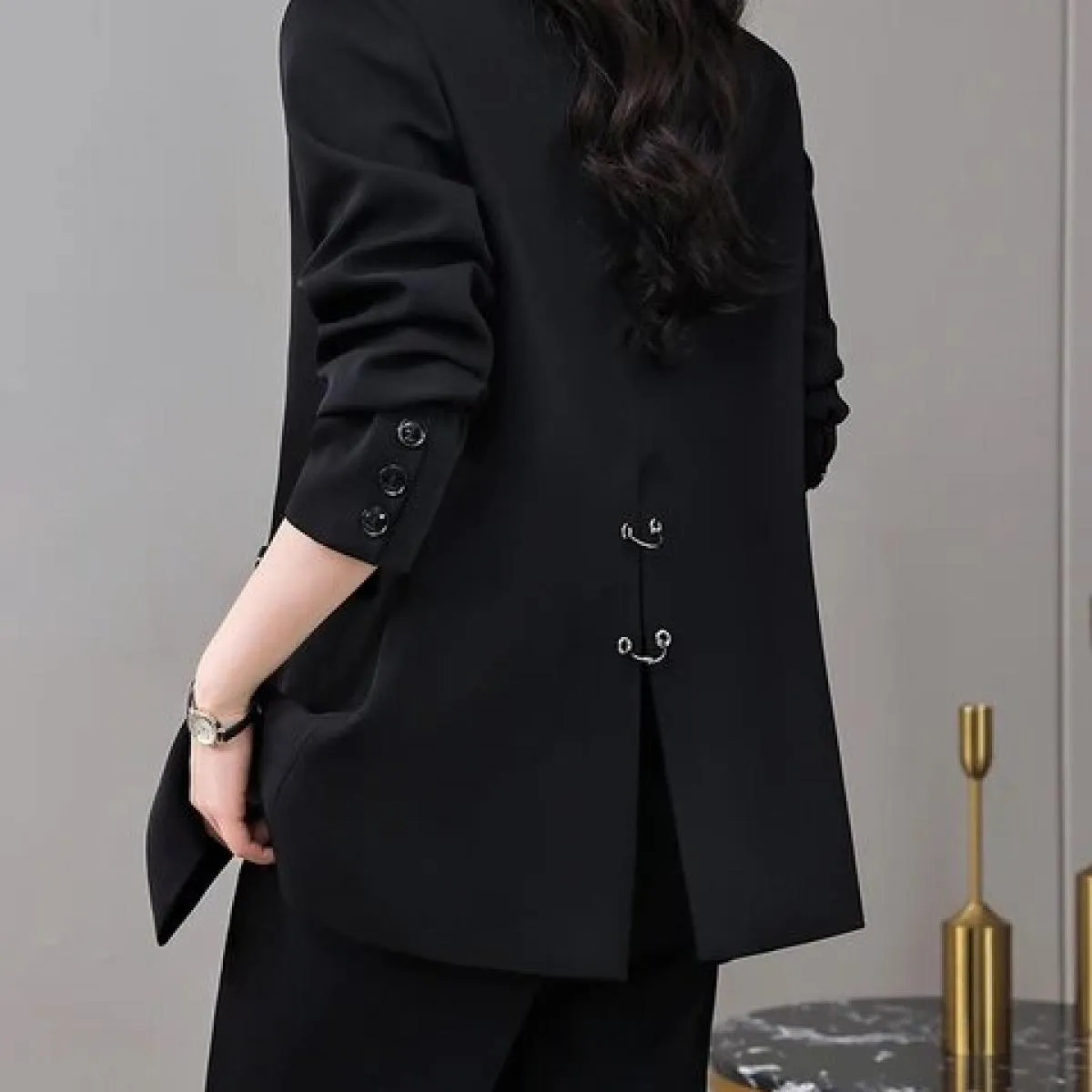 Cappotto da donna blazer casual solido giallo nero rosa da donna Giacca invernale autunnale ampia a maniche lunghe doppio petto