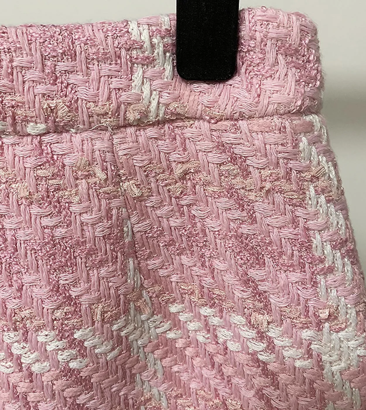 Cappotto da donna in lana intrecciata a quadri rosa Cappotto autunno inverno Tessuto personalizzato Bottone a rombi Giacche cort