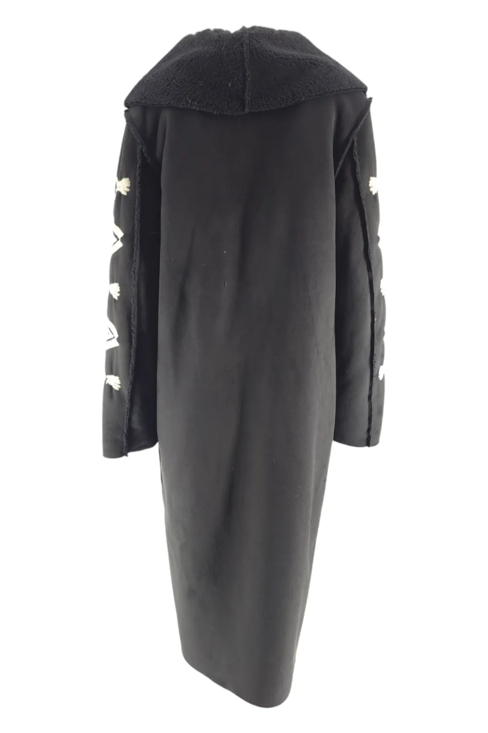 cappotto donna nero e grigio in eco-montone