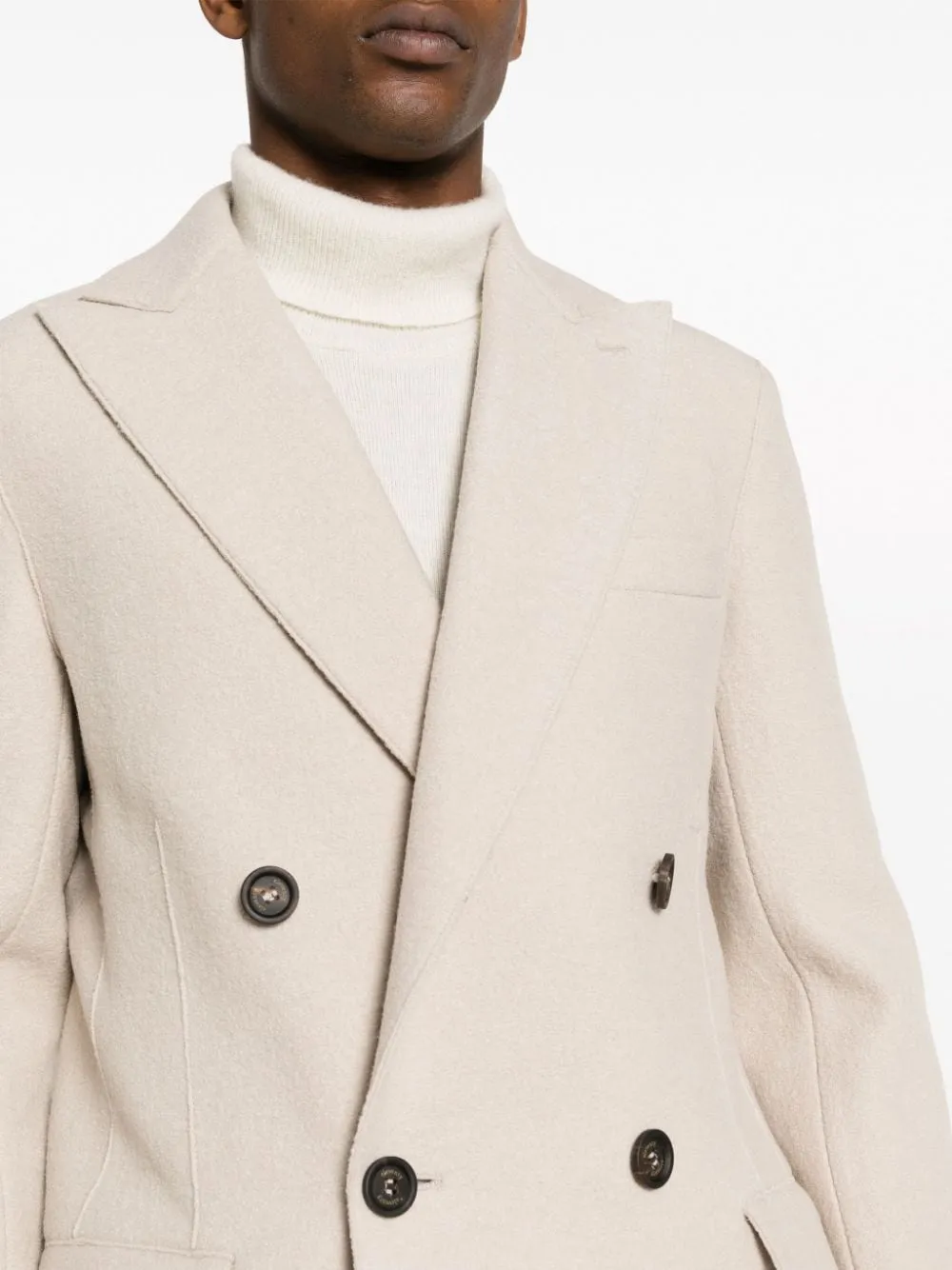 cappotto doppiopetto avorio