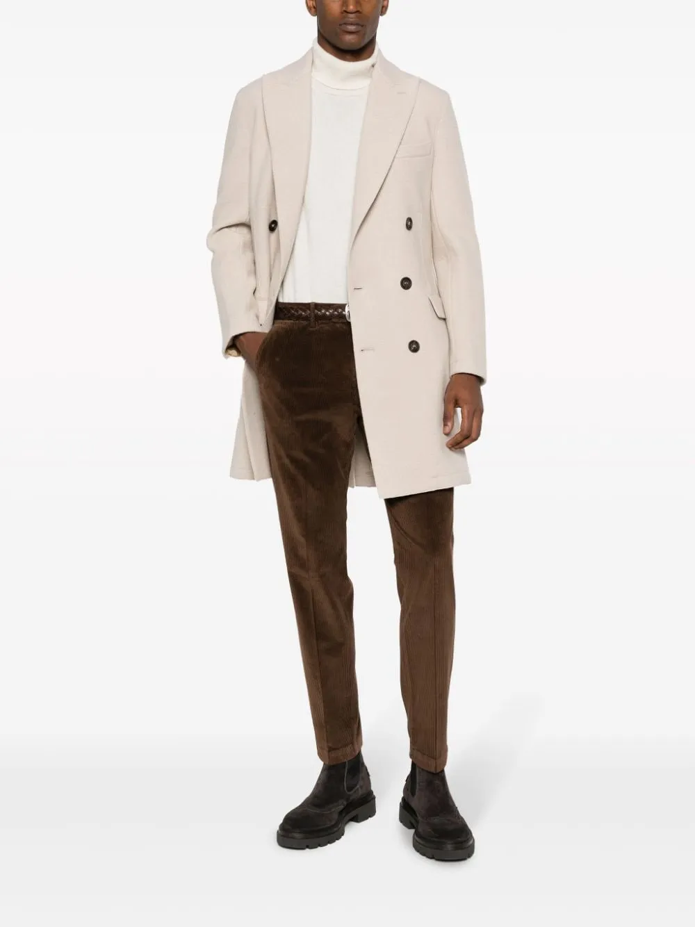 cappotto doppiopetto avorio