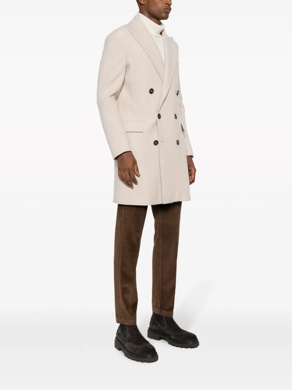 cappotto doppiopetto avorio