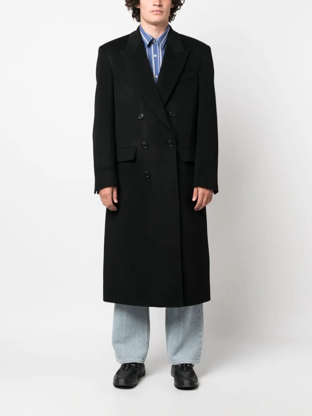 cappotto doppiopetto nero