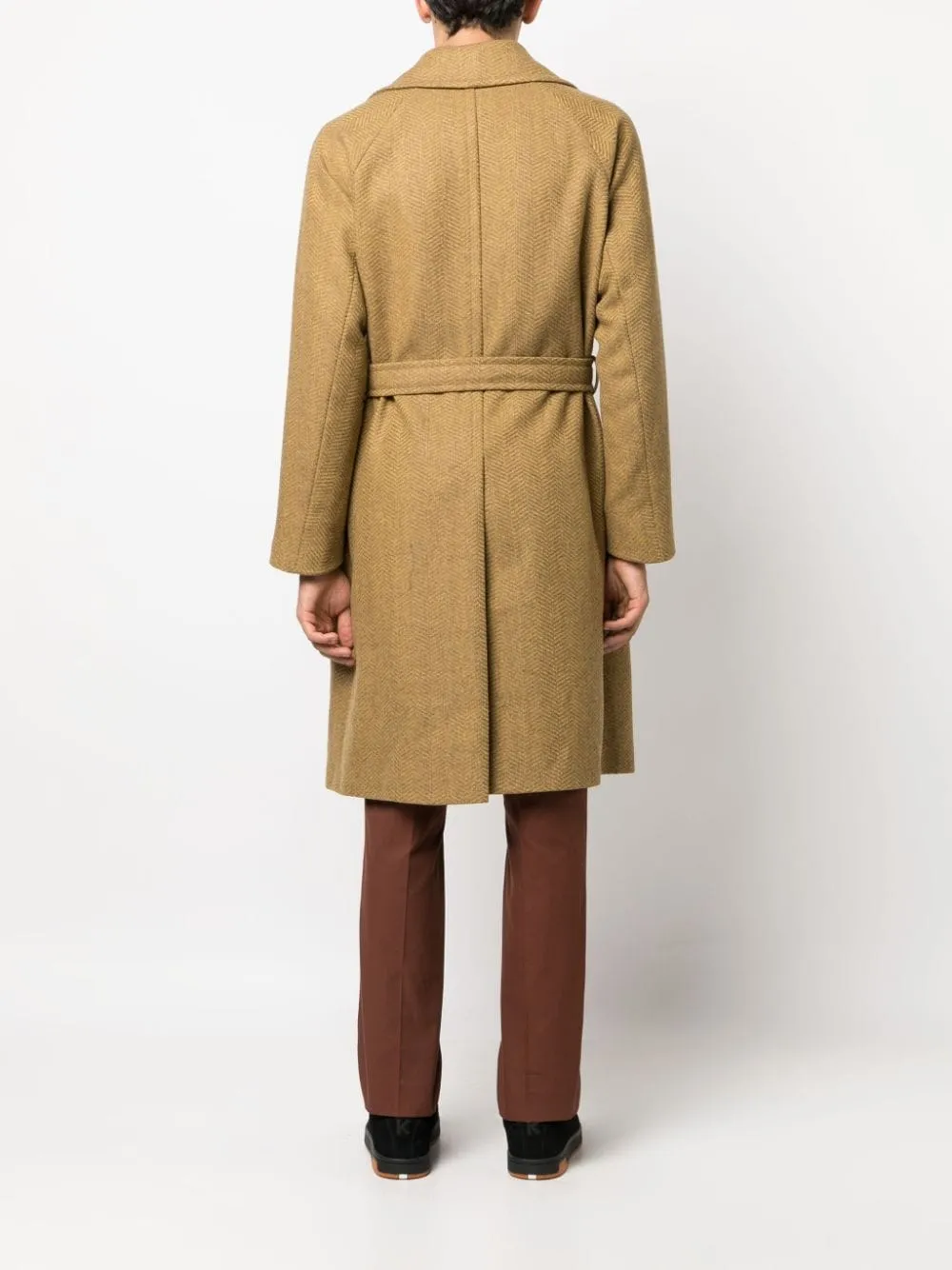 cappotto giallo mostarda con cintura