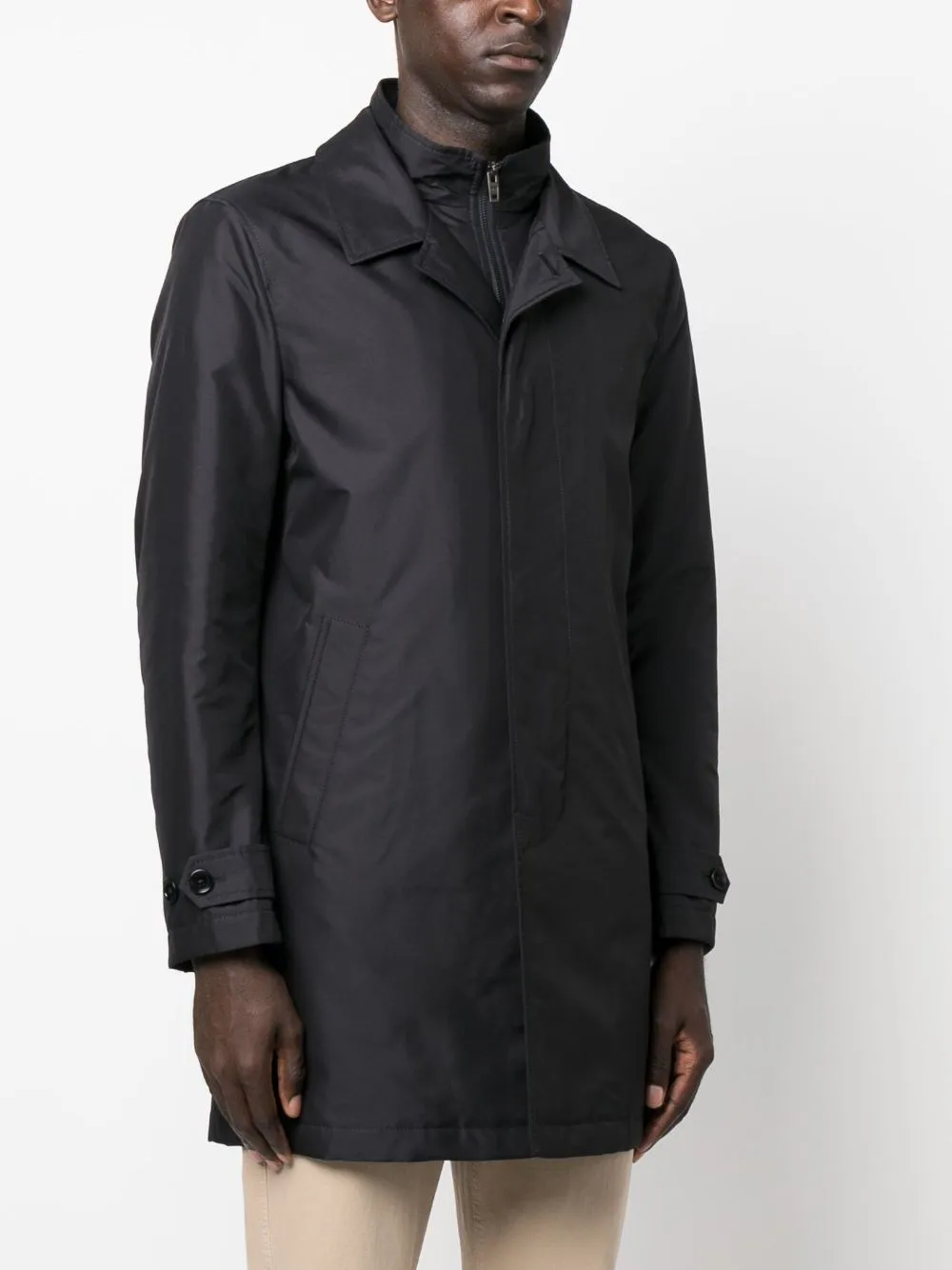 cappotto impermeabile blu