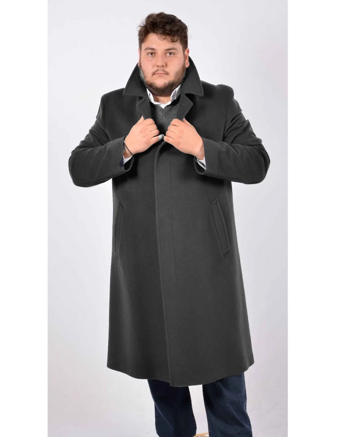 Cappotto in lana Grigio Mod Rimini A/I comodo A / I