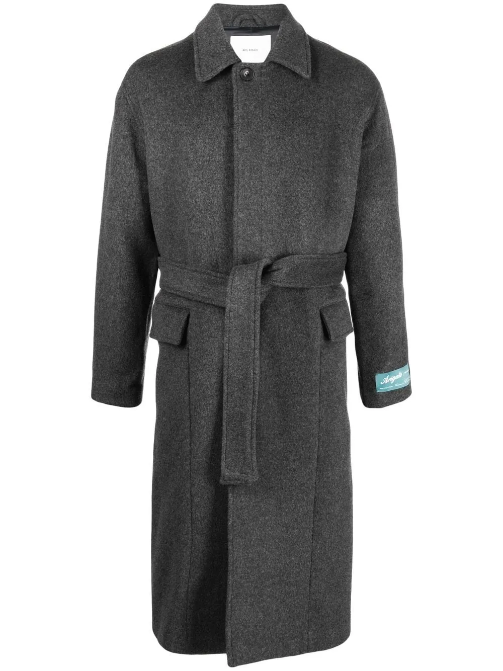 cappotto lungo con cintura grigio