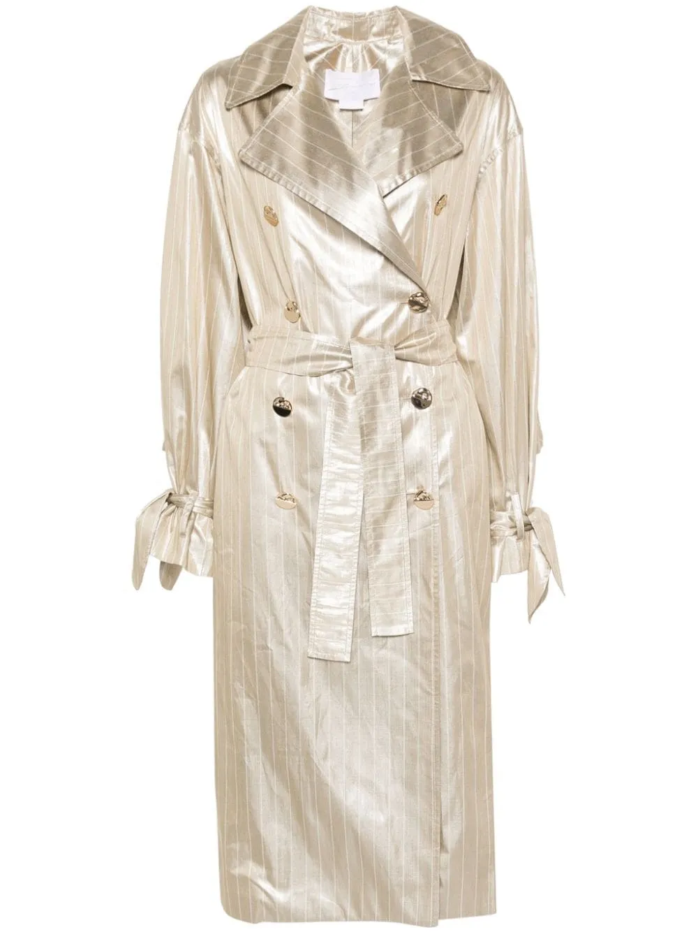 Cappotto lungo gessato