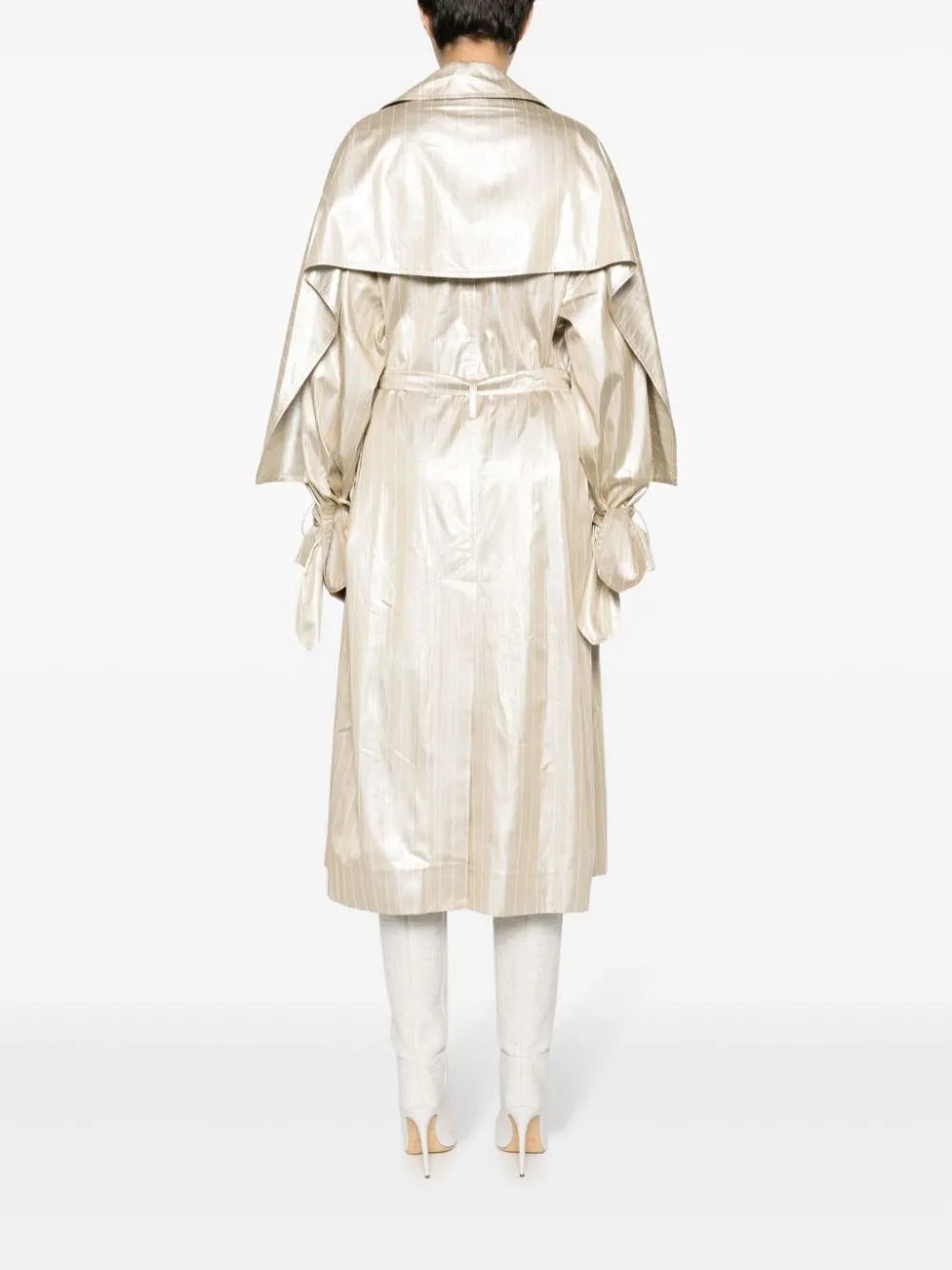Cappotto lungo gessato